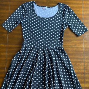 LulaRoe Nicole Black and White Polka DoT Medium